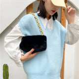 Faux Fur Mini Clutch Women Shoulder Bag Small Shoulder Purse