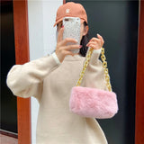 Faux Fur Mini Clutch Women Shoulder Bag Small Shoulder Purse