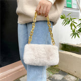 Faux Fur Mini Clutch Women Shoulder Bag Small Shoulder Purse