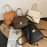 Winter High Handbag Retro Stone Grain Shoulder Bag Large Capacity