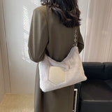 Plush Chain Shoulder Bag Women Soft Purses and Handbags
