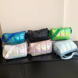 Quilted Check Women's Shopper Bag Casual Nylon Tote