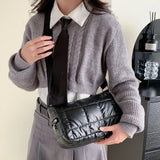 Quilted Check Women's Shopper Bag Casual Nylon Tote
