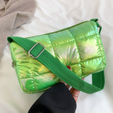 Quilted Check Women's Shopper Bag Casual Nylon Tote