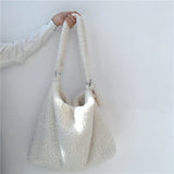Lamb Faux Fur Shoulder Bag Soft Plush Women Messenger Bags