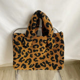 Winter Lamb Wool Women Shoulder Bags Large Capacity Soft Plush Handbags