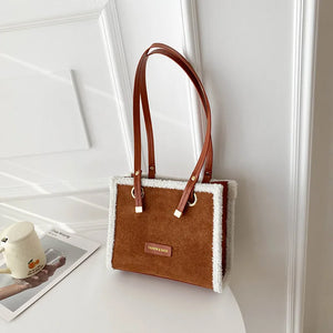 Soft Plush Crossbody Bag for Women Winter Lambswool Handbag