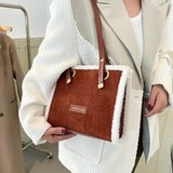 Soft Plush Crossbody Bag for Women Winter Lambswool Handbag