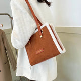Soft Plush Crossbody Bag for Women Winter Lambswool Handbag