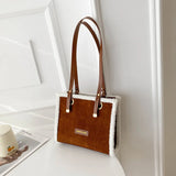 Soft Plush Crossbody Bag for Women Winter Lambswool Handbag