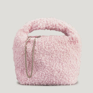Winter Lambswool Women Handbag Hobos Shoulder Bags Faux Fur Chains Crossbody
