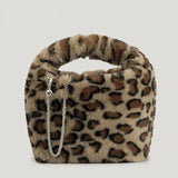 Winter Lambswool Women Handbag Hobos Shoulder Bags Faux Fur Chains Crossbody