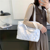 Winter Large Capacity Nylon Shoulder Bag Cotton Tote Bags
