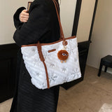 Winter Large Capacity Women Shoulder Bag Faux Fur Crossbody Bag Handbag