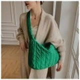 Winter Large Capacity Women Shoulder Messenger Bags Retro Plaid Female Shopping