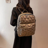 Winter Large Capacity Women's Backpack High Down Fabric Backpacks for Girls
