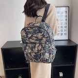 Winter Large Capacity Women's Backpack High Down Fabric Backpacks for Girls