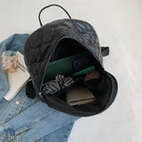Winter Large Capacity Women's Backpack High Down Fabric Backpacks for Girls
