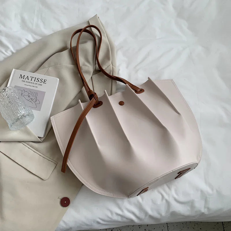 Winter Large Capacity Women's Shoulder Bag Handbags PU Leather Tote Vintage