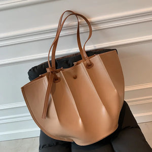 Winter Large Capacity Women's Shoulder Bag Handbags PU Leather Tote Vintage