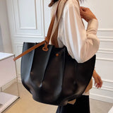 Winter Large Capacity Women's Shoulder Bag Handbags PU Leather Tote Vintage