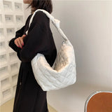Winter Large Women's Shoulder Crossbody Bags Cotton Fabric Hobo Bag