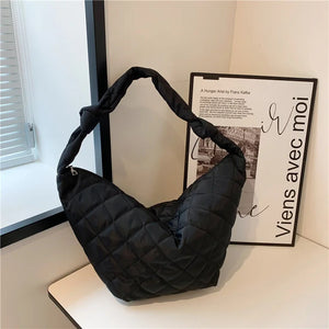 Winter Large Women's Shoulder Crossbody Bags Cotton Fabric Hobo Bag