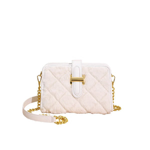Winter Leather Shoulder Bag Chain Crossbody Handbag Ladies Totes Messenger