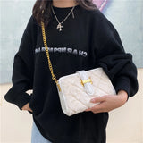 Winter Leather Shoulder Bag Chain Crossbody Handbag Ladies Totes Messenger