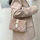 Winter Leather Shoulder Bag Chain Crossbody Handbag Ladies Totes Messenger
