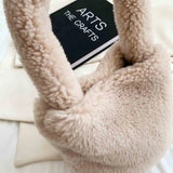 Winter Faux Fur Mini Shoulder Bag for Women Short Plush Tote Handbag