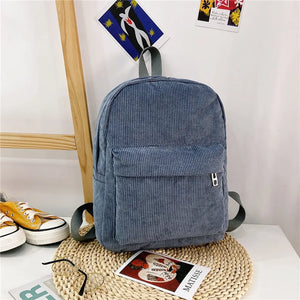Large Capacity Corduroy Backpack for Girls