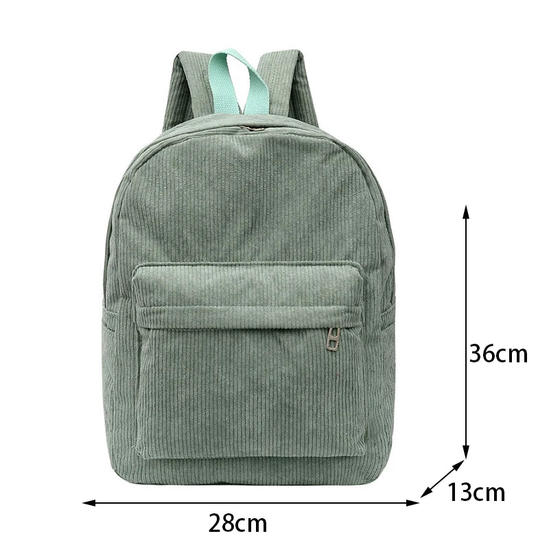 Large Capacity Corduroy Backpack for Girls