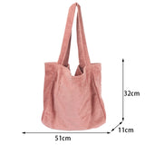 Winter Corduroy Shoulder Bag Female Large Capacity Shopping Tote