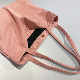 Winter Corduroy Shoulder Bag Female Large Capacity Shopping Tote