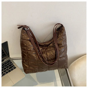 Winter Cotton Women's Shoulder Bag Large Capacity Casual Tote Bags