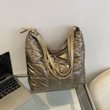 Winter Cotton Women's Shoulder Bag Large Capacity Casual Tote Bags