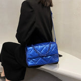 Winter Women Soft Padded Nylon Shoulder Crossbody Bag