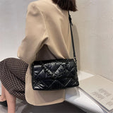 Winter Women Soft Padded Nylon Shoulder Crossbody Bag