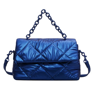 Winter Women Soft Padded Nylon Shoulder Crossbody Bag