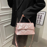 Winter Women Soft Padded Nylon Shoulder Crossbody Bag