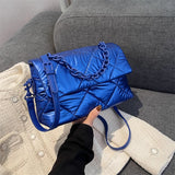 Winter Women Soft Padded Nylon Shoulder Crossbody Bag