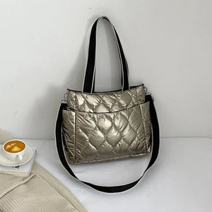 Winter Down Cotton Shoulder Bag Nylon Ladies Handbags Large Crossbody Bags Tote