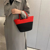 Winter Colorblock Handbag Beach Bag