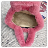 Plush Winter Shoulder Bag Chain Handbag Messenger Soft Warm Bag