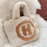 Plush Winter Shoulder Bag Chain Handbag Messenger Soft Warm Bag
