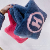 Plush Winter Shoulder Bag Chain Handbag Messenger Soft Warm Bag