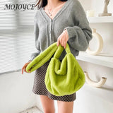 Winter Shoulder Bag Plush Handbags Soft Warm Fur for Women