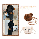 Winter Shoulder Bag Soft Warm Fur Crossbody Bag Plush Bear Handbag