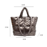 Large Capacity Women's Shoulder Bag Casual Tote Handbag Down Cotton Purse